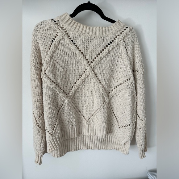 Cream and white knitted jumper - Picture 1 of 2